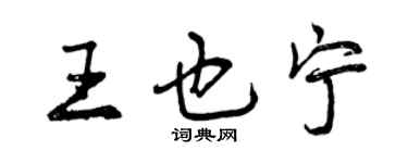 曾庆福王也宁行书个性签名怎么写
