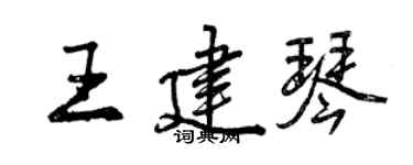 曾庆福王建琴行书个性签名怎么写