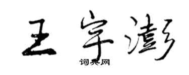 曾庆福王宇澎行书个性签名怎么写