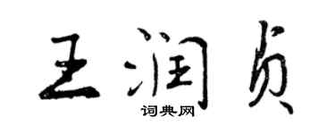 曾庆福王润贞行书个性签名怎么写