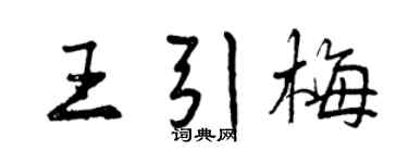 曾庆福王引梅行书个性签名怎么写
