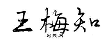 曾庆福王梅知行书个性签名怎么写