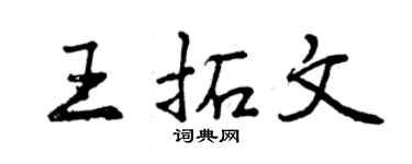曾庆福王拓文行书个性签名怎么写