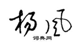 梁锦英杨风草书个性签名怎么写