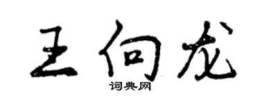 曾庆福王向龙行书个性签名怎么写