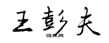 曾庆福王彭夫行书个性签名怎么写