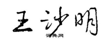 曾庆福王沙明行书个性签名怎么写