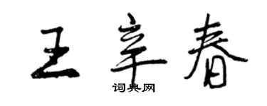 曾庆福王辛春行书个性签名怎么写
