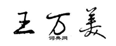 曾庆福王万美行书个性签名怎么写