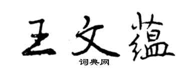 曾庆福王文蕴行书个性签名怎么写