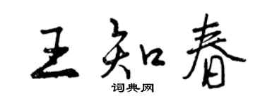 曾庆福王知春行书个性签名怎么写