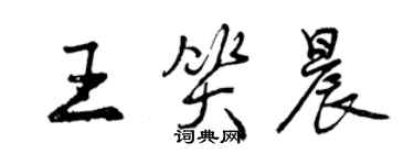 曾庆福王笑晨行书个性签名怎么写