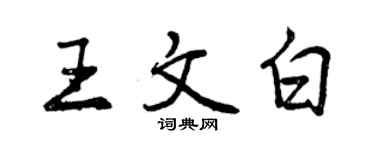 曾庆福王文白行书个性签名怎么写