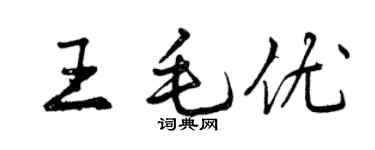 曾庆福王毛优行书个性签名怎么写