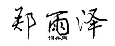 曾庆福郑雨泽行书个性签名怎么写