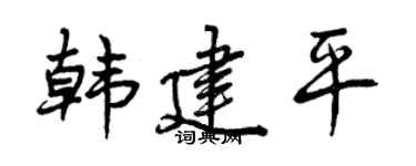 曾庆福韩建平行书个性签名怎么写