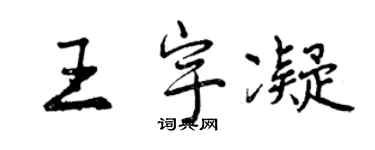 曾庆福王宇凝行书个性签名怎么写