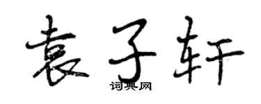 曾庆福袁子轩行书个性签名怎么写