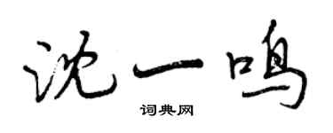 曾庆福沈一鸣行书个性签名怎么写