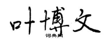 曾庆福叶博文行书个性签名怎么写