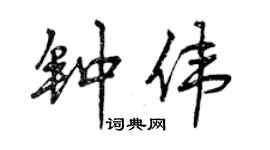 曾庆福钟伟行书个性签名怎么写