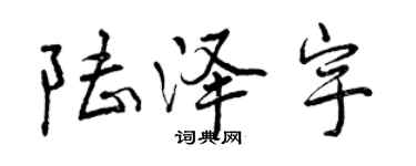 曾庆福陆泽宇行书个性签名怎么写
