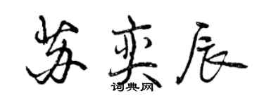 曾庆福苏奕辰行书个性签名怎么写