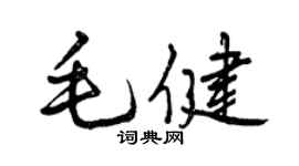 曾庆福毛健行书个性签名怎么写