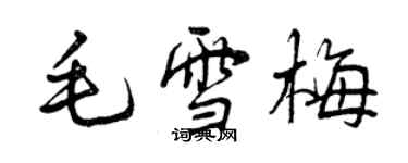 曾庆福毛雪梅行书个性签名怎么写