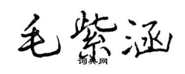 曾庆福毛紫涵行书个性签名怎么写