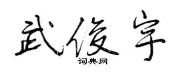 曾庆福武俊宇行书个性签名怎么写
