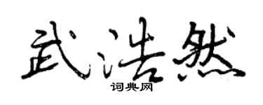 曾庆福武浩然行书个性签名怎么写