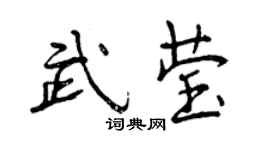 曾庆福武莹行书个性签名怎么写