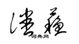 梁锦英潘苏草书个性签名怎么写
