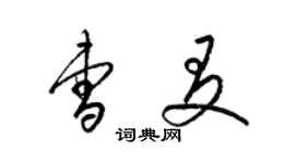 梁锦英曹友草书个性签名怎么写