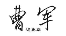 骆恒光曹军行书个性签名怎么写
