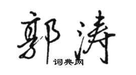 骆恒光郭涛行书个性签名怎么写