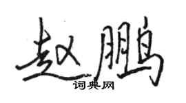 骆恒光赵鹏行书个性签名怎么写