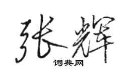 骆恒光张辉行书个性签名怎么写