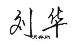 骆恒光刘华行书个性签名怎么写