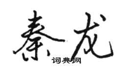 骆恒光秦龙行书个性签名怎么写