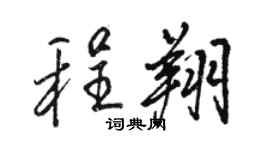 骆恒光程翔行书个性签名怎么写