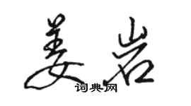 骆恒光姜岩行书个性签名怎么写