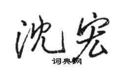 骆恒光沈宏行书个性签名怎么写