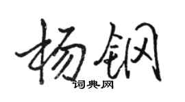 骆恒光杨钢行书个性签名怎么写