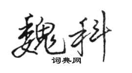 骆恒光魏科行书个性签名怎么写