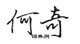 骆恒光何奇行书个性签名怎么写