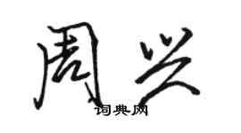 骆恒光周兴行书个性签名怎么写
