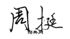 骆恒光周挺行书个性签名怎么写