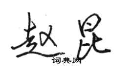 骆恒光赵昆行书个性签名怎么写